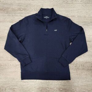 Vineyard Vines Pima Cotton Quarter Zip Pullover Sweater Navy Men's Size S